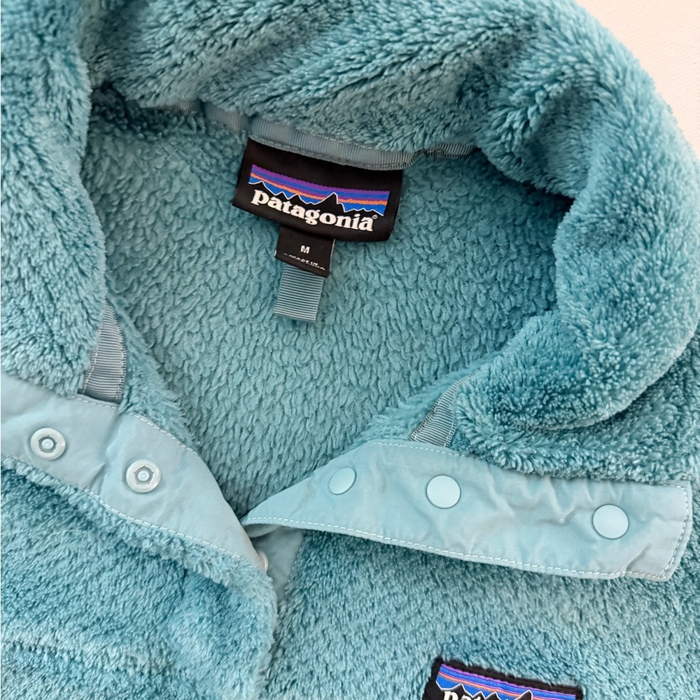 Patagonia Re-Tool Half-Snap Pullover Fleece Teal Medium EUC - Picture 2 of 9